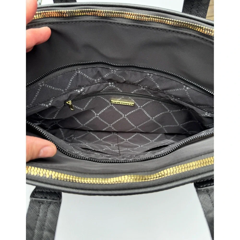 Steve Madden Laptop Bag‎ Women Large Black Quilted Work Travel Professional Bag